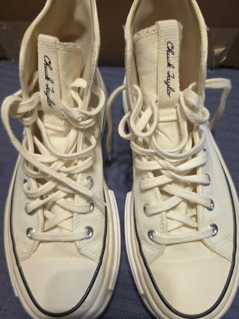 Converse Chuck Taylor All Star High Top Sneakers in Cream - Picture 3 of 8